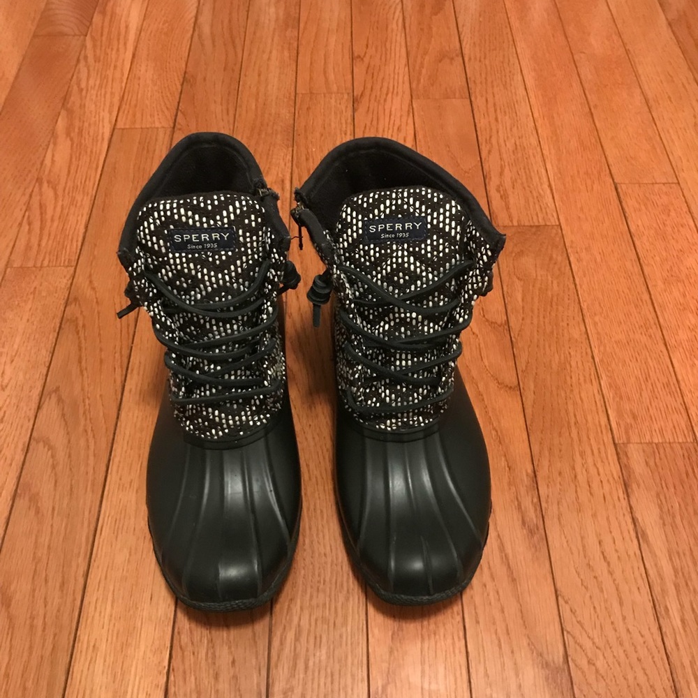 Sperry Black And White Duck Boots